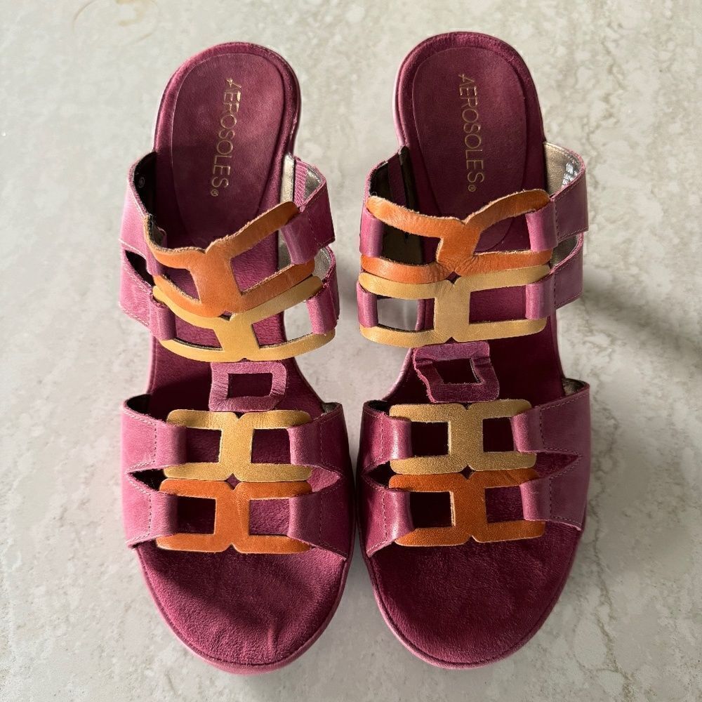 Women's Aerosoles Pink Frothy Open Toe Sandals 10 M